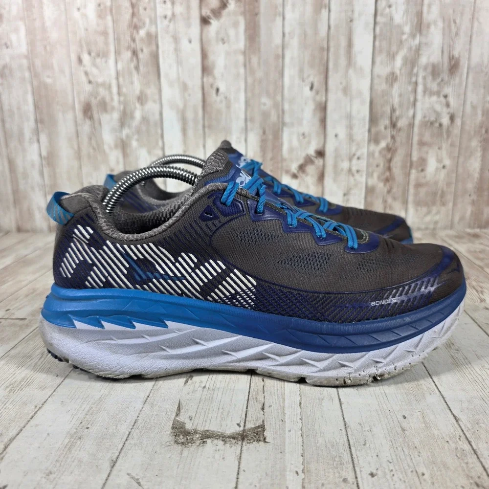 Hoka One One Bondi 5 Mens 9.5 Running Shoes Charcoal Blue 1014757 CGTB Sneaker